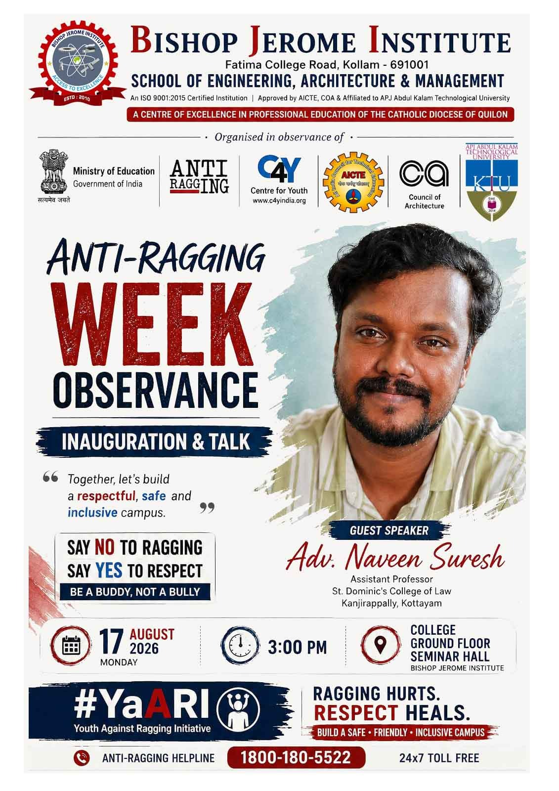 Building a Respectful Campus: Bishop Jerome Institute Observes Anti-Ragging Week